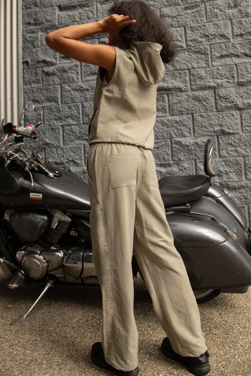 NYLON PARACHUTE WIDE LEG PANT