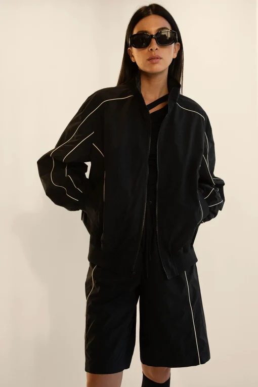 NYLON TRACK ZIP-UP JACKET