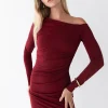 OFF SHOULDER LONG SLEEVE MINI DRESS