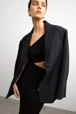 ONE SHOULDER MIDI DRESS WITH CUTOUT