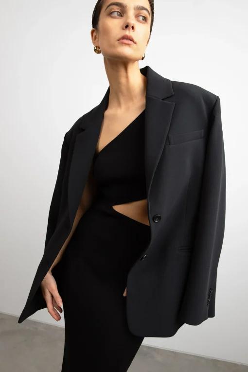 ONE SHOULDER MIDI DRESS WITH CUTOUT
