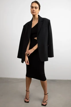 ONE SHOULDER MIDI DRESS WITH CUTOUT