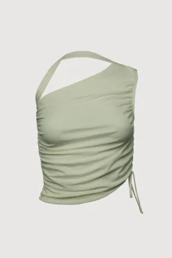 ONE SHOULDER SIDE RUCHED TOP
