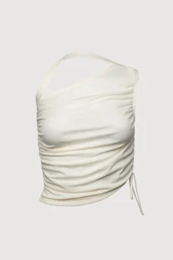 ONE SHOULDER SIDE RUCHED TOP