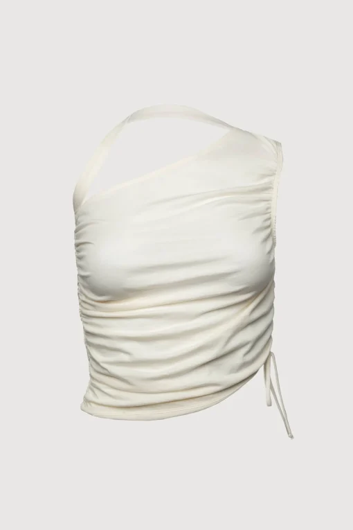 ONE SHOULDER SIDE RUCHED TOP