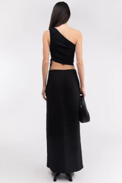ONE SHOULDER SIDE RUCHED TOP