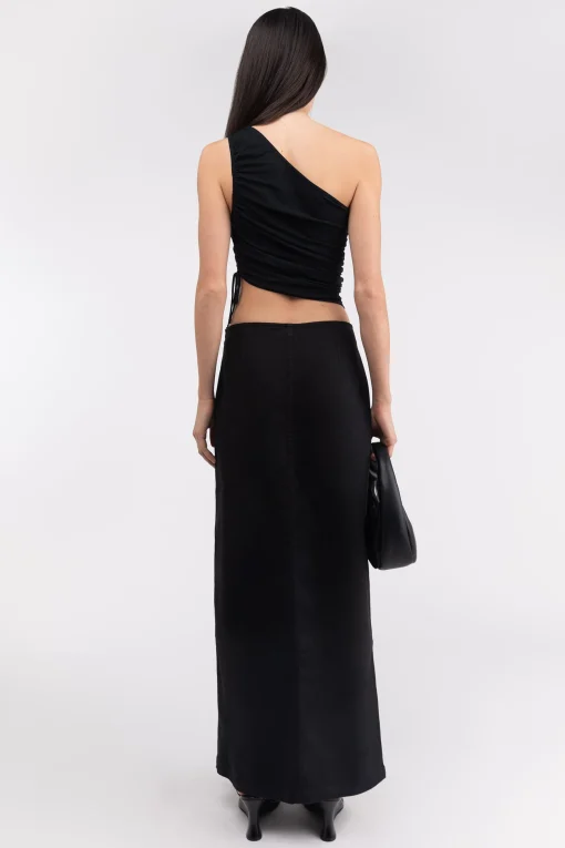 ONE SHOULDER SIDE RUCHED TOP