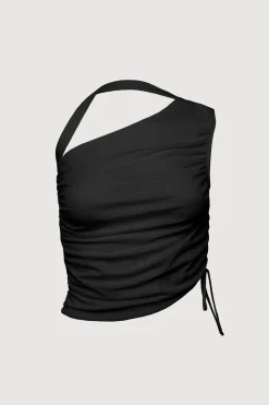 ONE SHOULDER SIDE RUCHED TOP