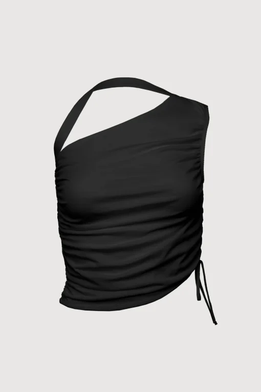 ONE SHOULDER SIDE RUCHED TOP