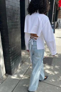 OPEN BACK SHIRT WITH TIES