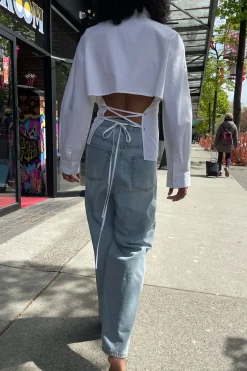 OPEN BACK SHIRT WITH TIES