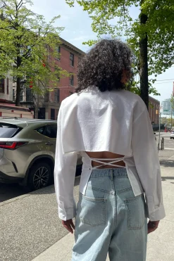 OPEN BACK SHIRT WITH TIES