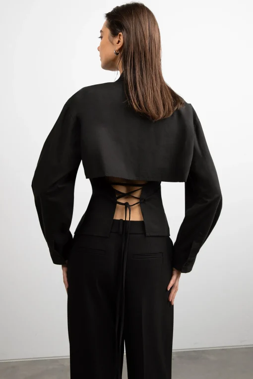 OPEN BACK SHIRT WITH TIES