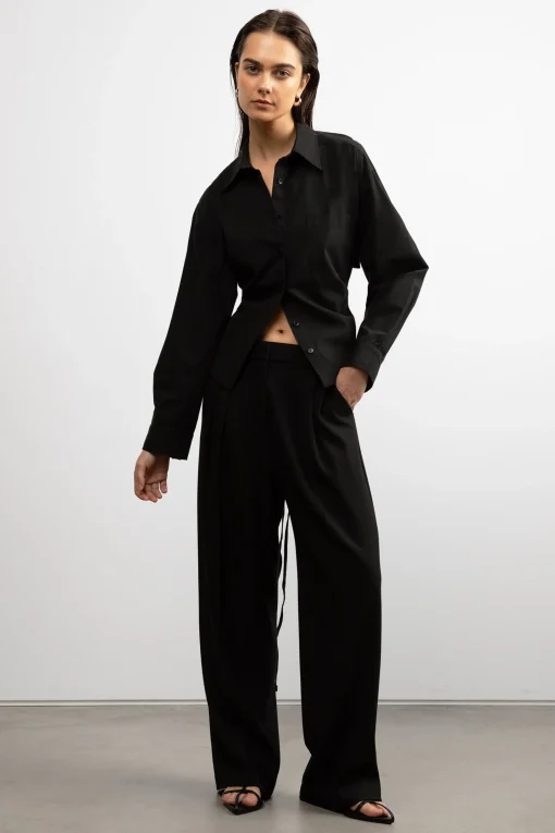 OPEN BACK SHIRT WITH TIES