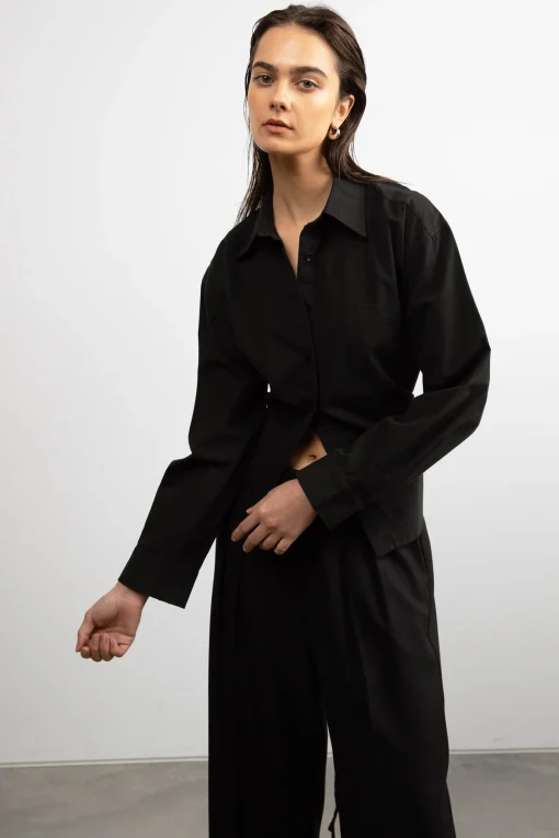 OPEN BACK SHIRT WITH TIES