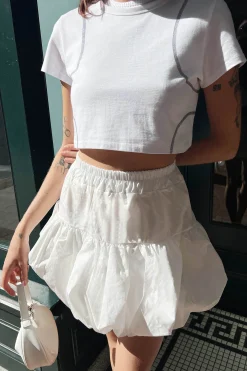 ORGANIC COTTON CROPPED TEE WITH STITCHING