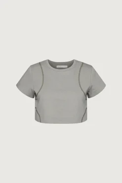 ORGANIC COTTON CROPPED TEE WITH STITCHING