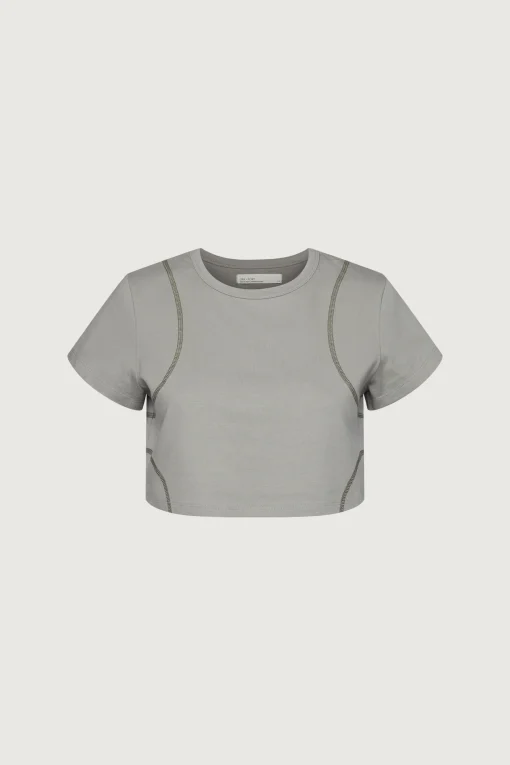 ORGANIC COTTON CROPPED TEE WITH STITCHING