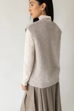 OVERSIZED BUTTON FRONT SWEATER VEST