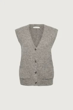 OVERSIZED BUTTON FRONT SWEATER VEST