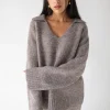 OVERSIZED COLLARED V-NECK SWEATER