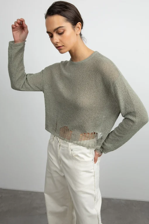 OVERSIZED DISTRESSED SWEATER