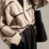 OVERSIZED GRID BUTTON FRONT CARDIGAN
