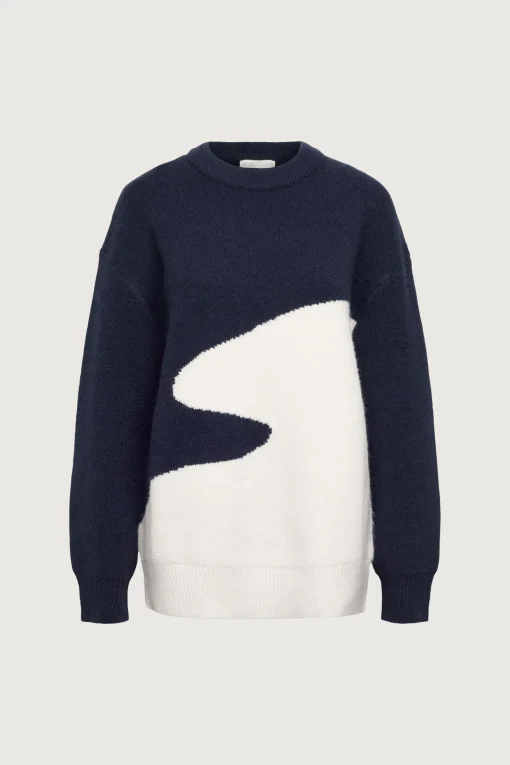 OVERSIZED INTARSIA KNIT SWEATER