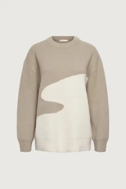 OVERSIZED INTARSIA KNIT SWEATER