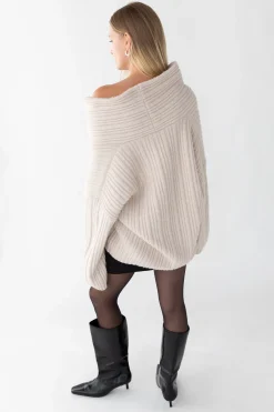 OVERSIZED SLOUCHY OFF THE SHOULDER SWEATER