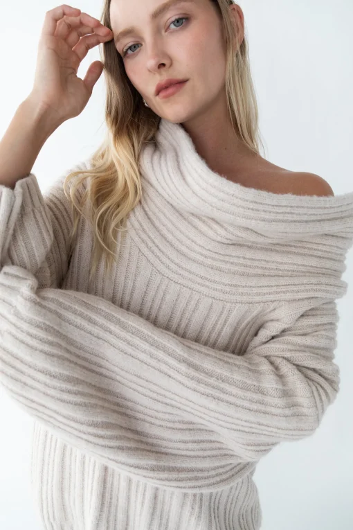 OVERSIZED SLOUCHY OFF THE SHOULDER SWEATER