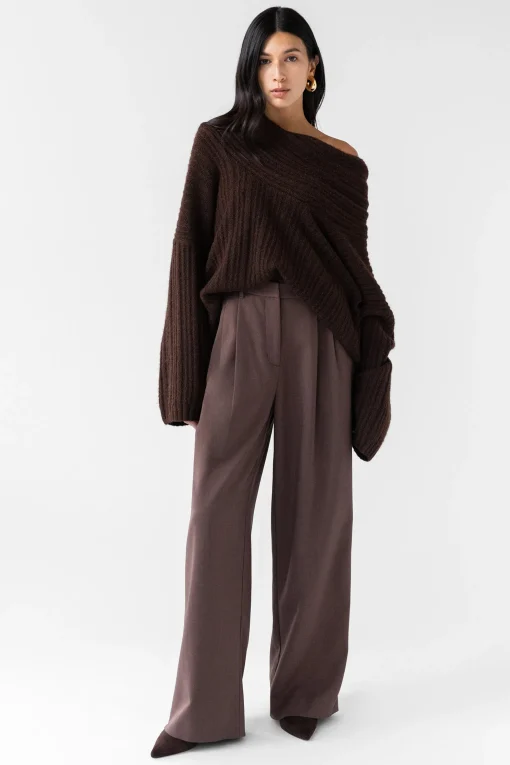 OVERSIZED SLOUCHY OFF THE SHOULDER SWEATER