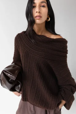 OVERSIZED SLOUCHY OFF THE SHOULDER SWEATER