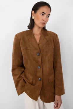OVERSIZED VEGAN SUEDE BLAZER