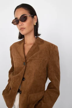OVERSIZED VEGAN SUEDE BLAZER