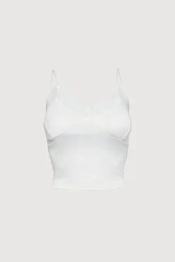PADDED TANK WITH LACE DETAIL