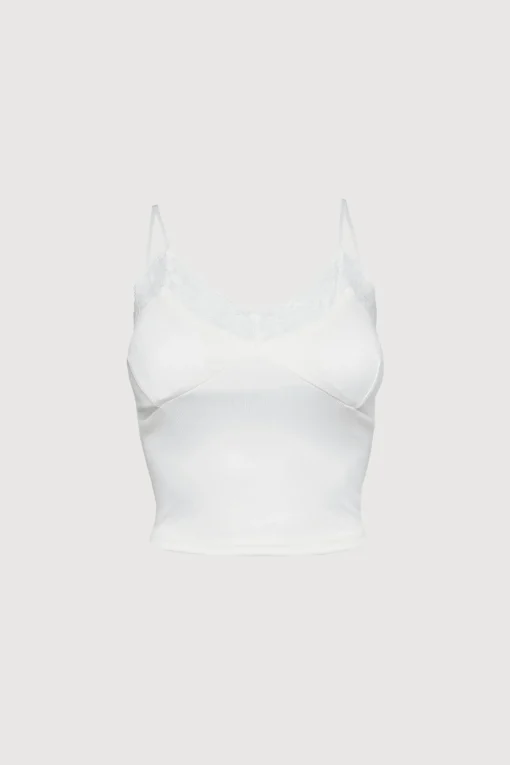 PADDED TANK WITH LACE DETAIL