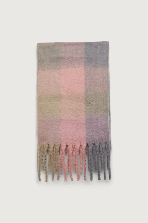 PATTERNED SCARF WITH TASSELS