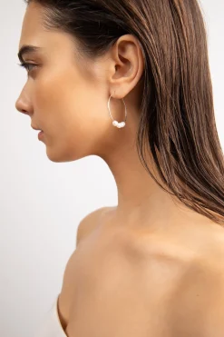 PEARL HOOP EARRING