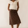 PLAID MIDI SKIRT