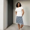 PLAID MIDI SKIRT