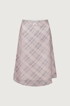 PLAID MIDI SKIRT
