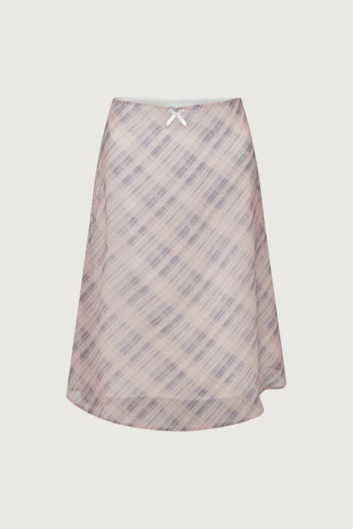 PLAID MIDI SKIRT
