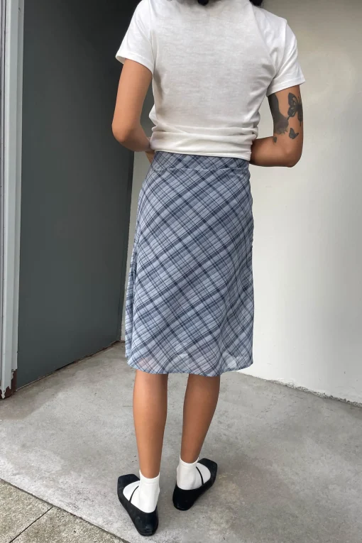 PLAID MIDI SKIRT