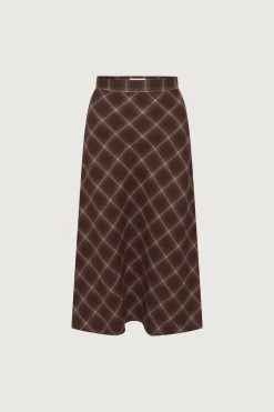 PLAID MIDI SKIRT