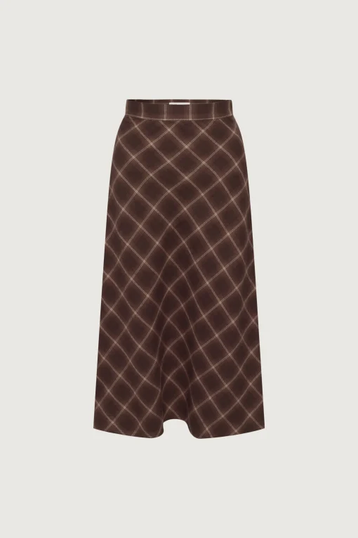 PLAID MIDI SKIRT