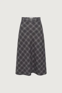 PLAID MIDI SKIRT