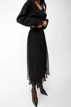 PLEATED LAYER MAXI SKIRT