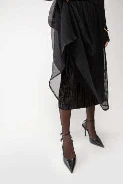PLEATED LAYER MAXI SKIRT