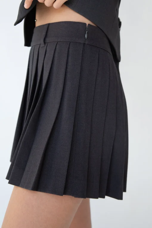 PLEATED SUITING MINI SKIRT